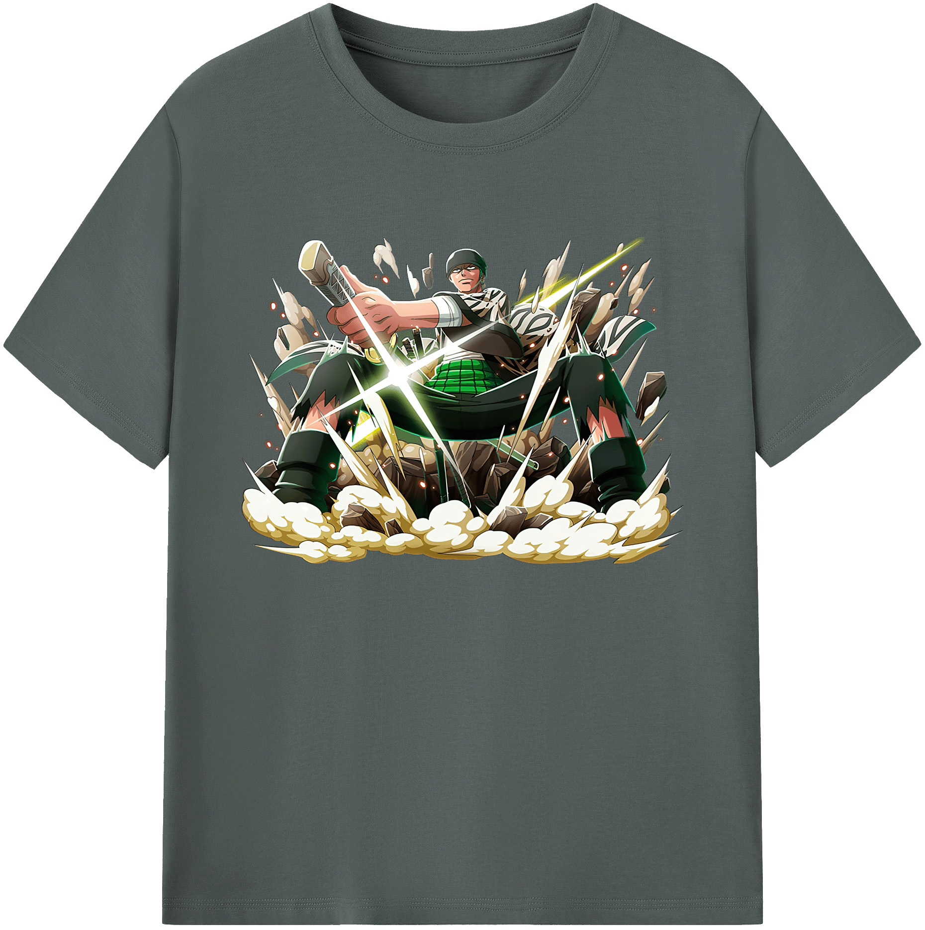ワンピース ロロノア・ゾロ ONE PIECE Roronoa Zoro 綿100％ メンズ半袖Tシャツ｜肌触りやわらか＆通気性